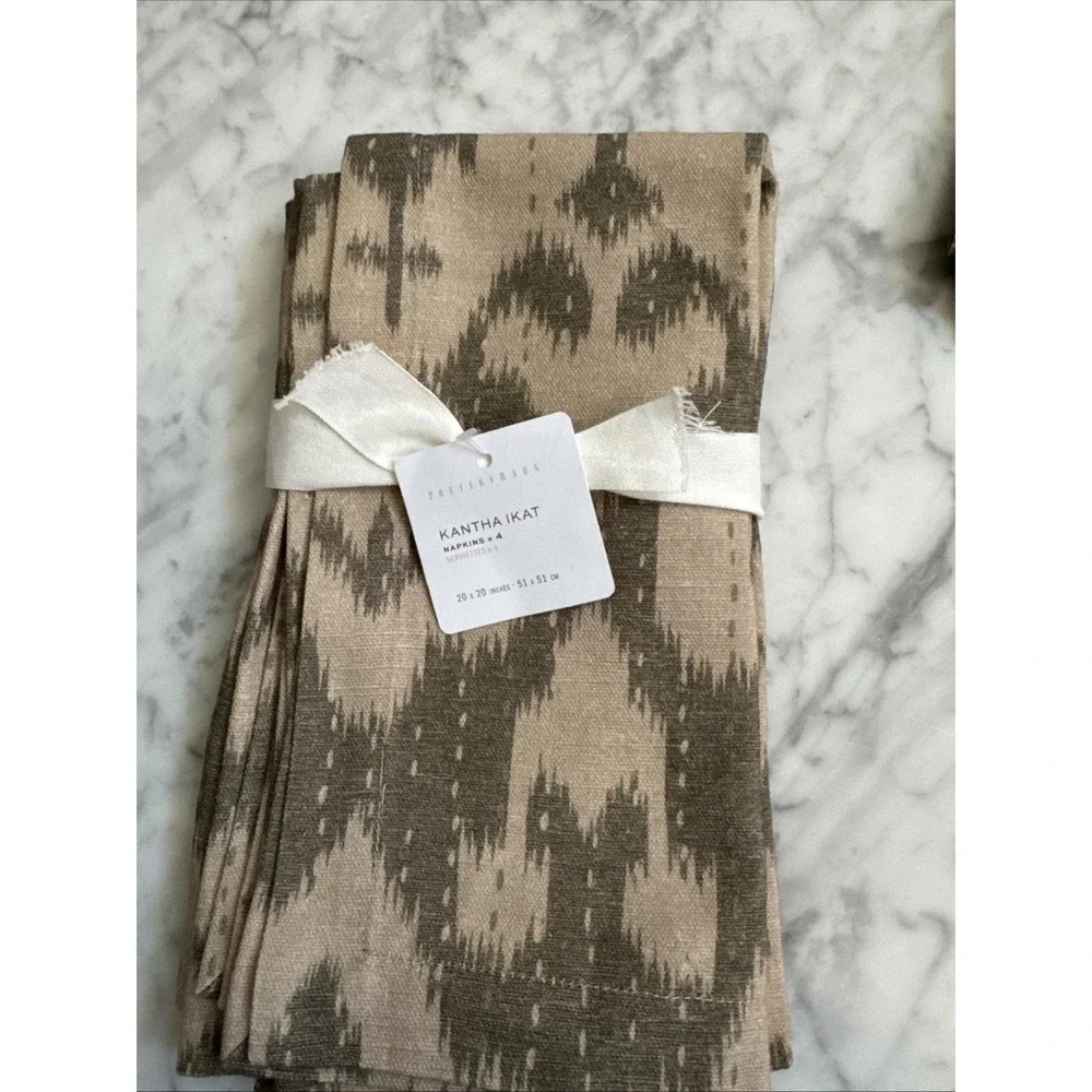 Pottery Barn / Ikat Cotton Kantha Printed Napkins, 20